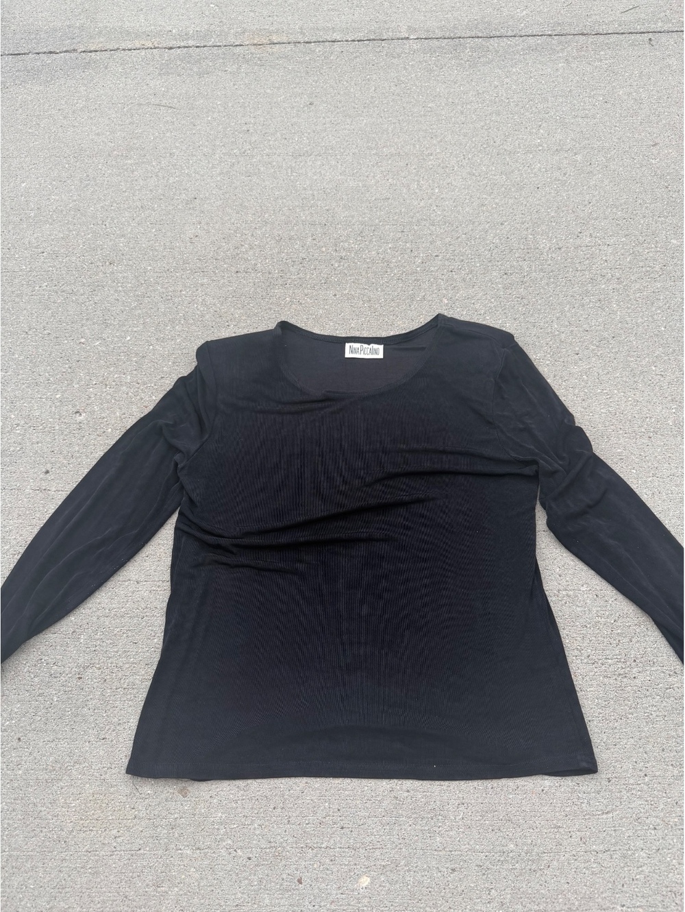 Vintage Nina Piccalino Black Long Sleeve T-Shirt